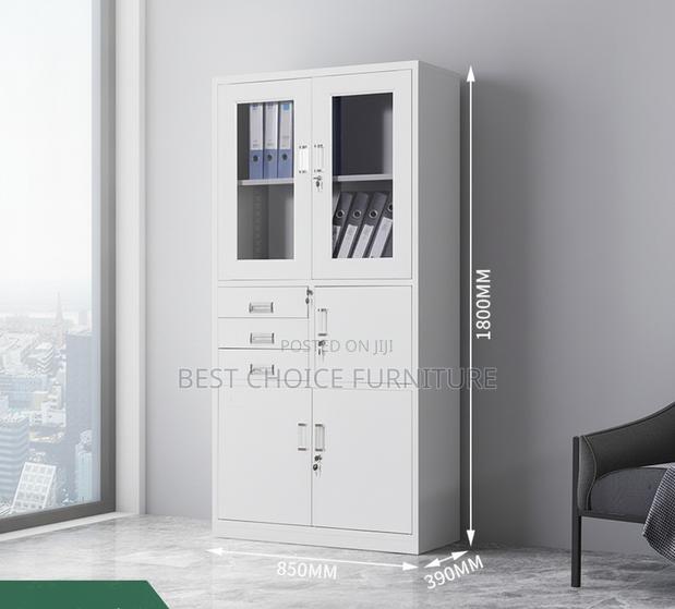 Office Cabinet : White Metallic Office Cabinet With Built-in Safe - thumbnail 7
