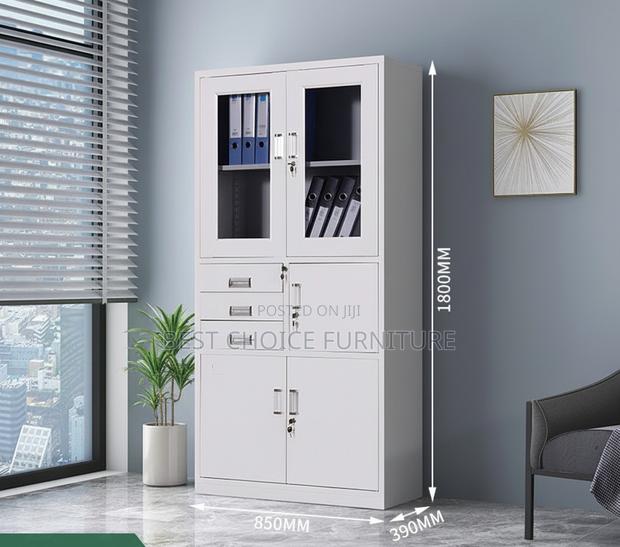 Office Cabinet : White Metallic Office Cabinet With Built-in Safe - thumbnail 9