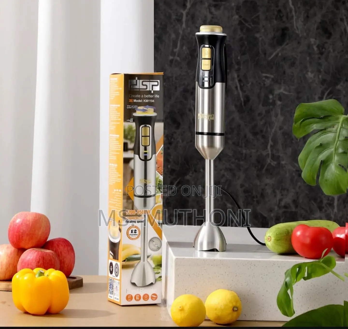 DSP Km1194 Stainless Steel Immersion Hand Blender.