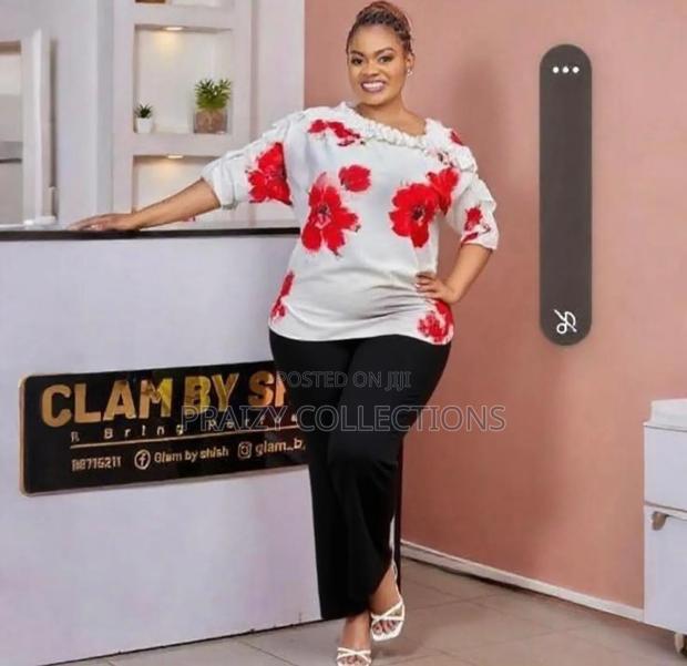 Quality Sunshine Floral Top N Plain Trouser 2pc Set - thumbnail 6