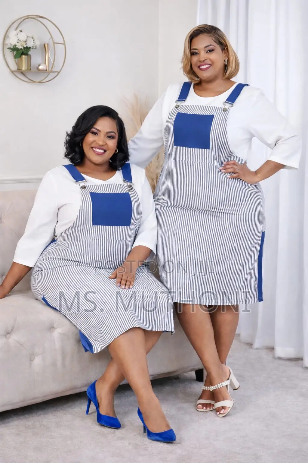 Attached Beautiful Fitted Pinafore Style With Elegant Side Button