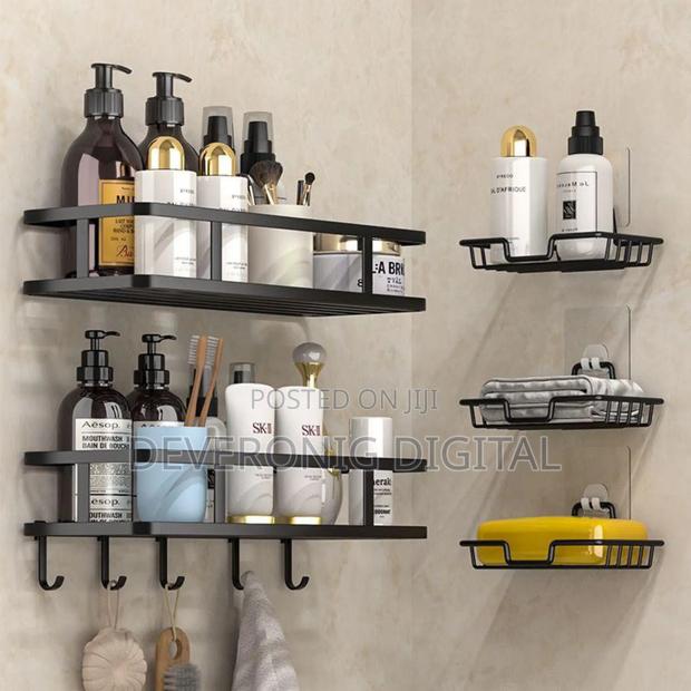 Shower Corner Wall Mounted Adhesive Shower Organizer Shelf Bathroom - main view