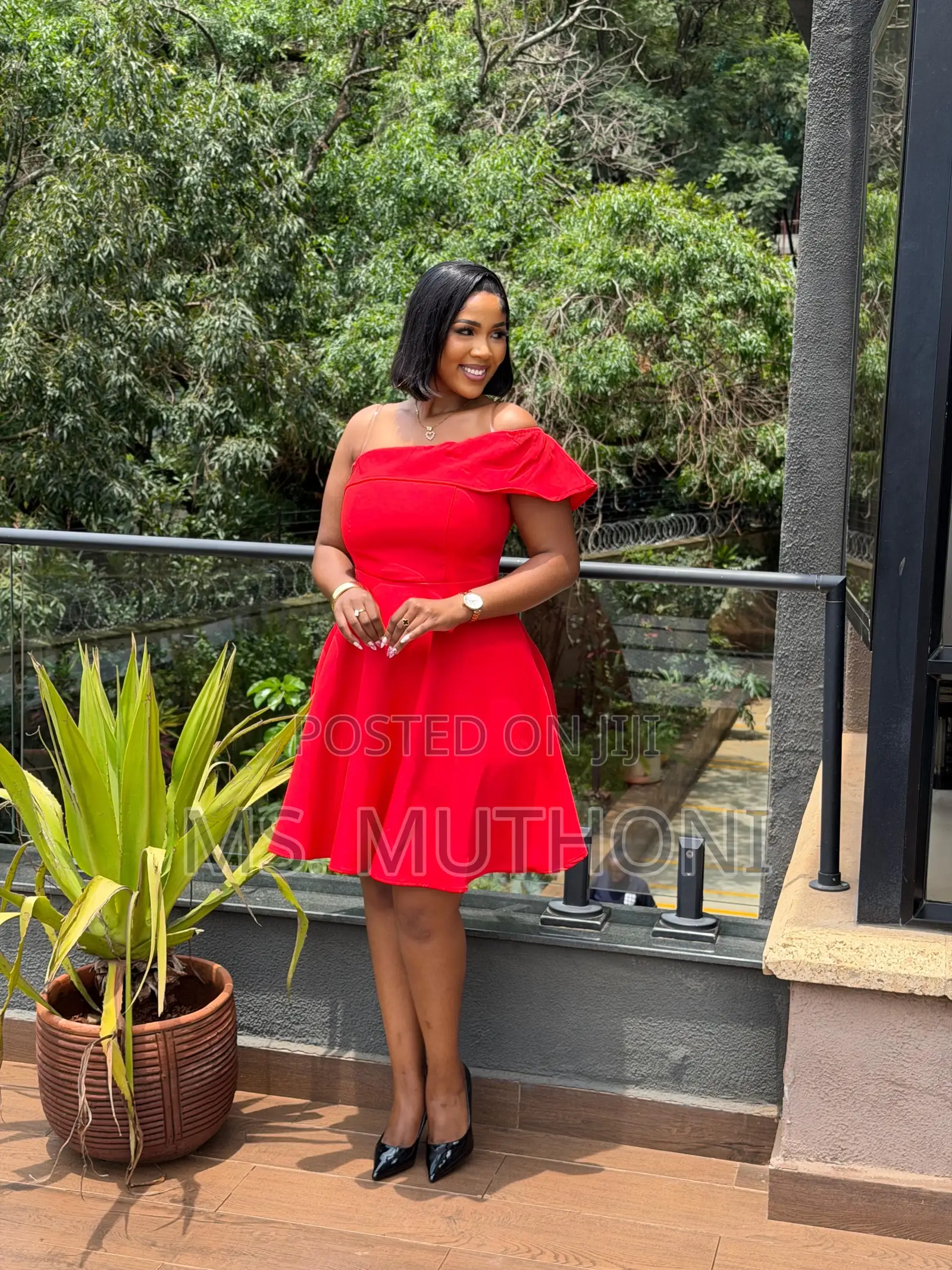 Zara Off Shoulder Fit and Flare Dress
