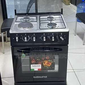 Globalstar Jet 3+1 60cm Free-Standing Cooker – Black With Oven