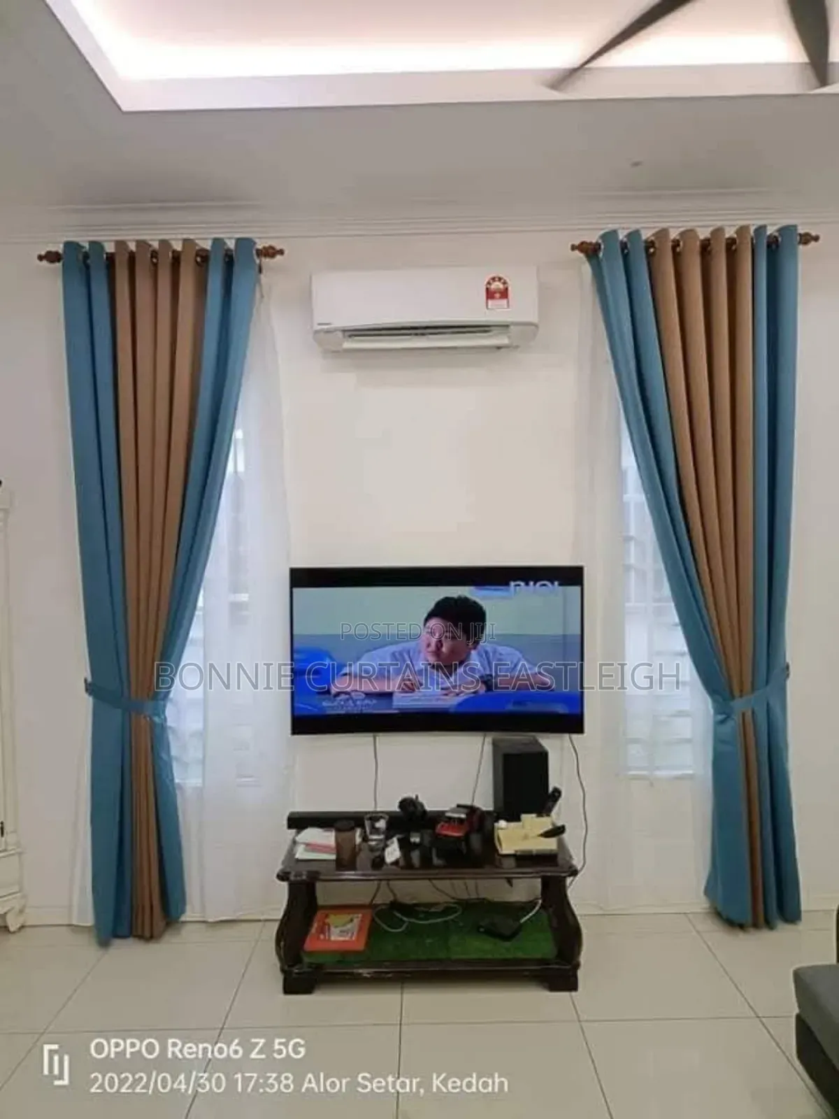 Orange Mixed With Green Curtains for Bedrooms