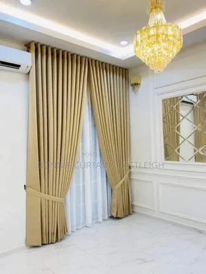 Off White Curtains Mixed With Gold for Dining Room