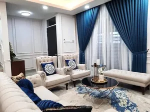Role Blue and Cream Curtains for Bedrooms