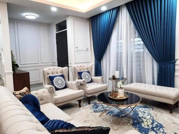 Role Blue and Cream Curtains for Bedrooms
