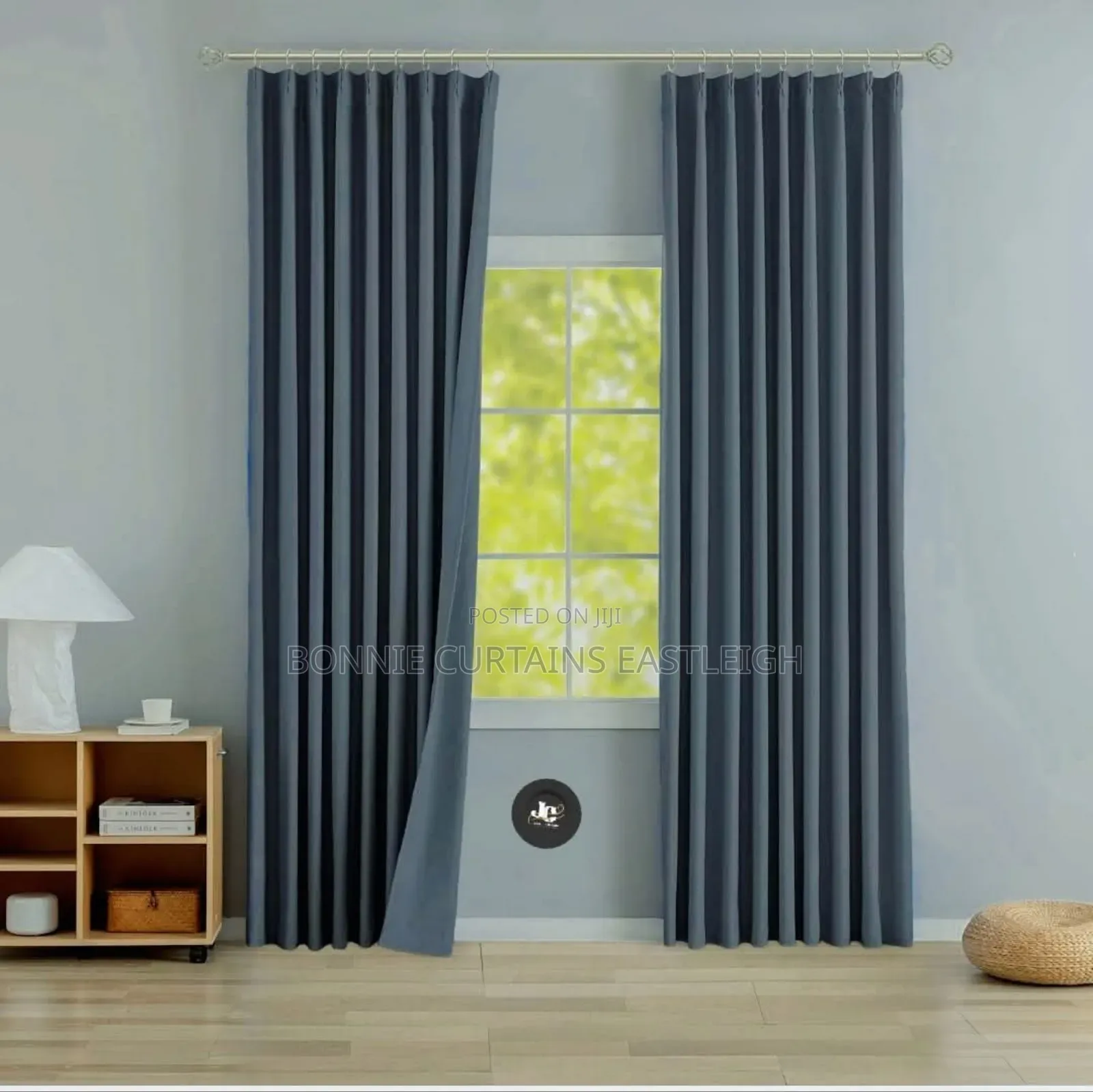 Navy Blue Curtains and Grey for Dining Room