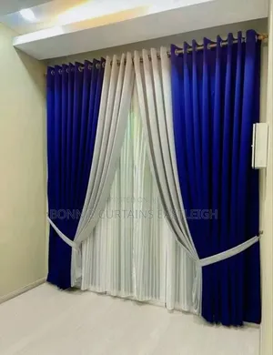 Cream Curtains and Blue for Living Rooms