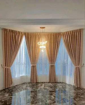 Gold Plain Curtains and White Sheers for Living Rooms