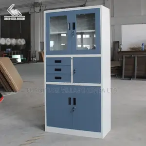 Office Cabinet; Blue Executive Storage Office Cabinet With Safe