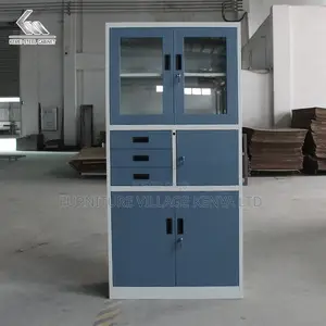 Office Cabinet; Blue Executive Storage Office Cabinet With Safe