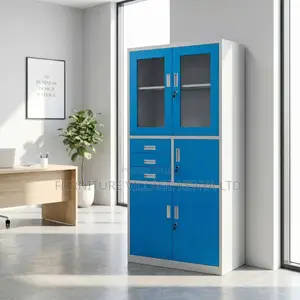 Office Cabinet; Blue Executive Storage Office Cabinet With Safe