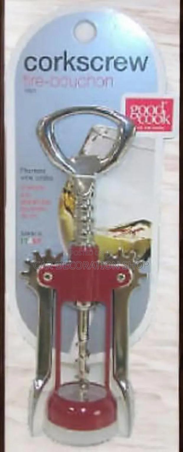 Red Metal Winged Corkscrew Wine Bottle Opener