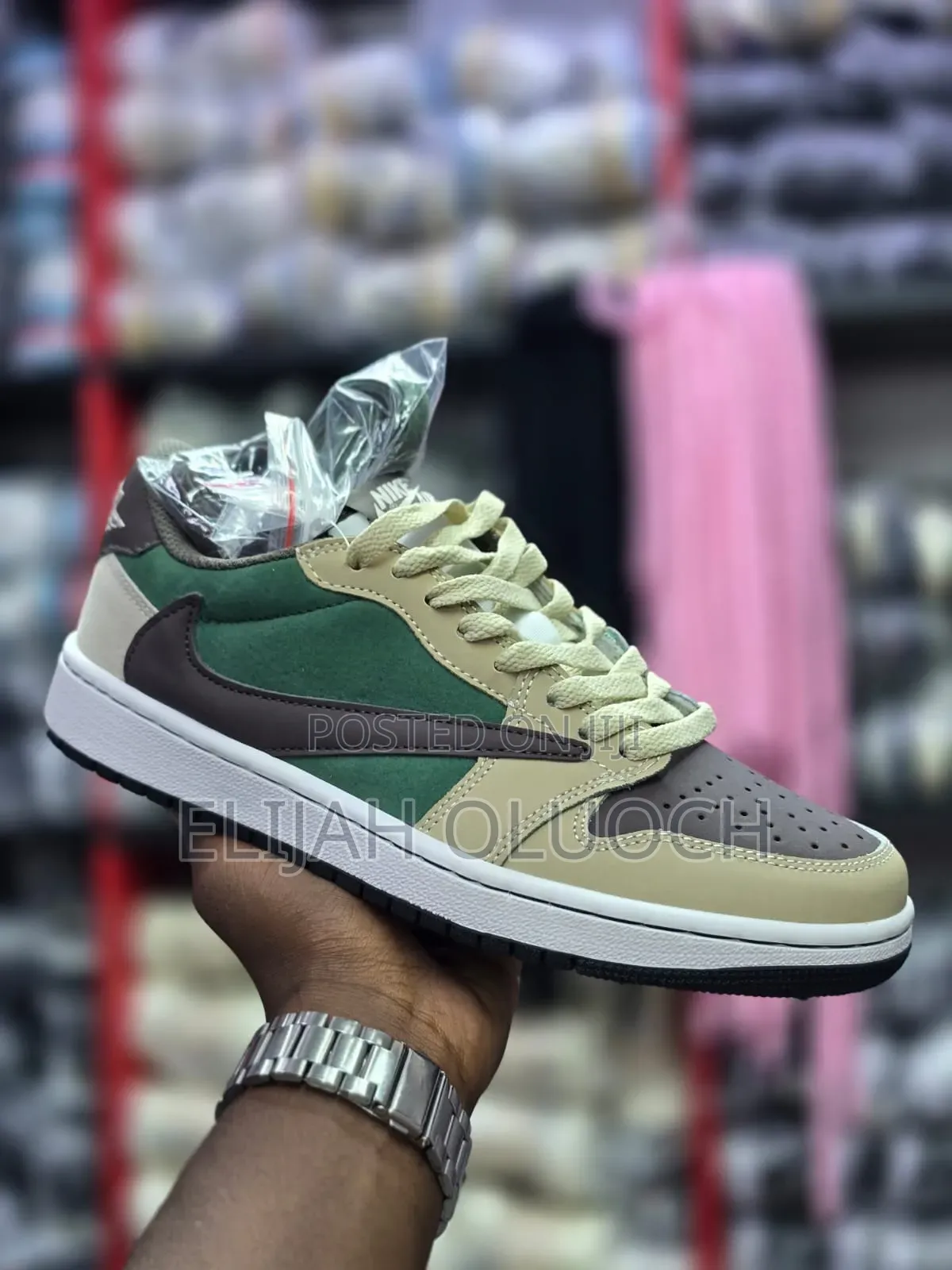 Air Jordan 1 Low X Travis Scott Sp 'medium Olive' Sneakers.