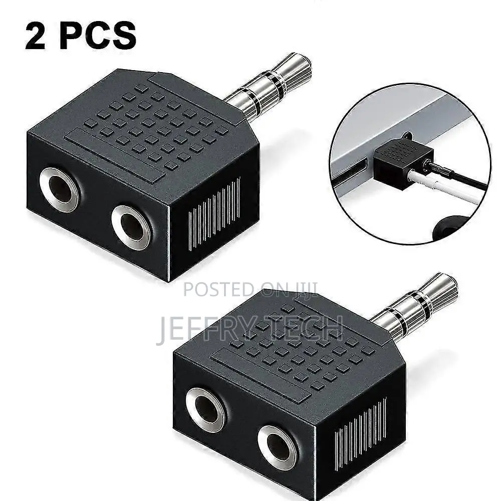 3.5mm Headphone Y Splitter (2-Pack) | 1 Male to 2 Female