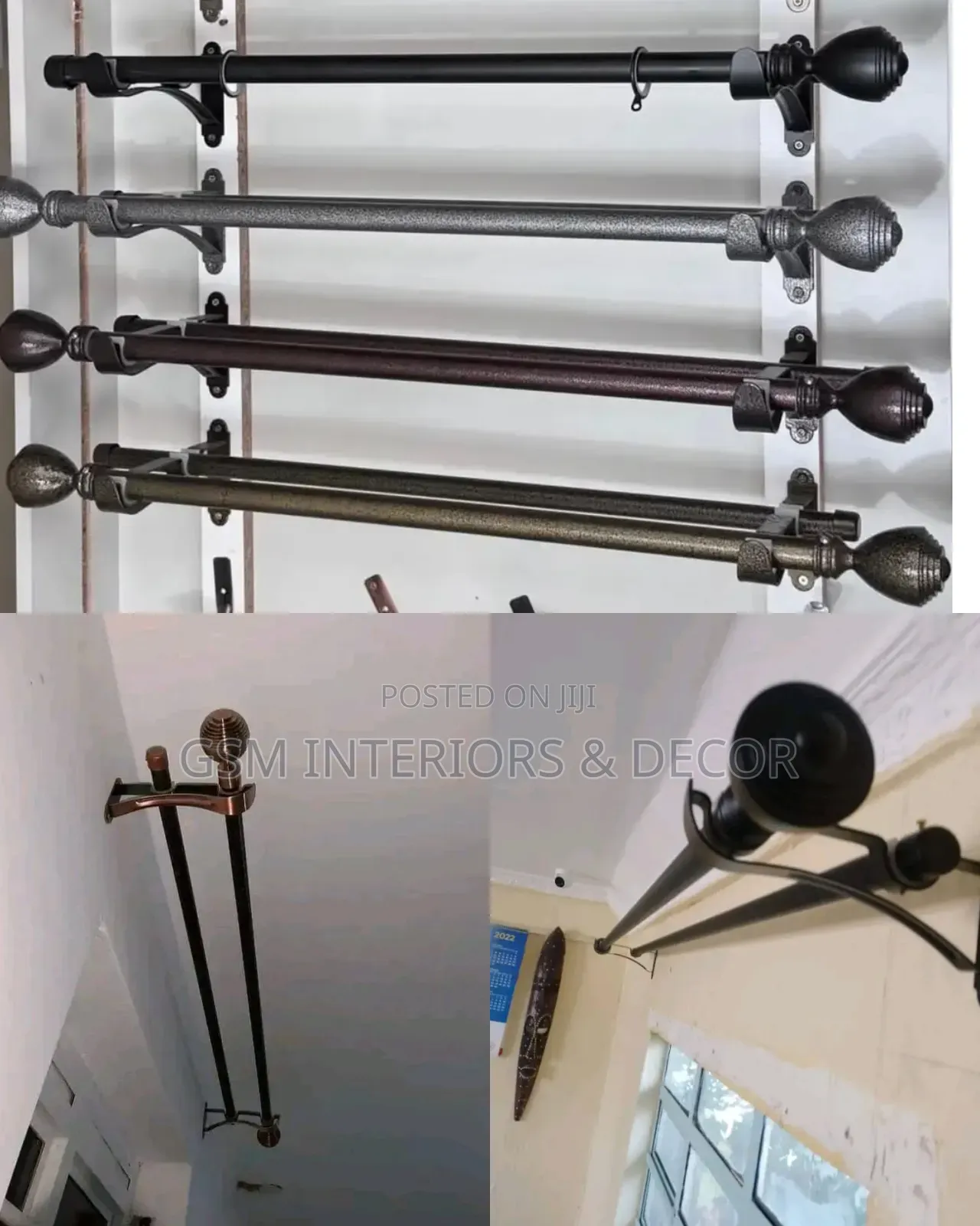 Strong Jua Kali Curtain Rods for Heavy Curtains Support Unbreakable