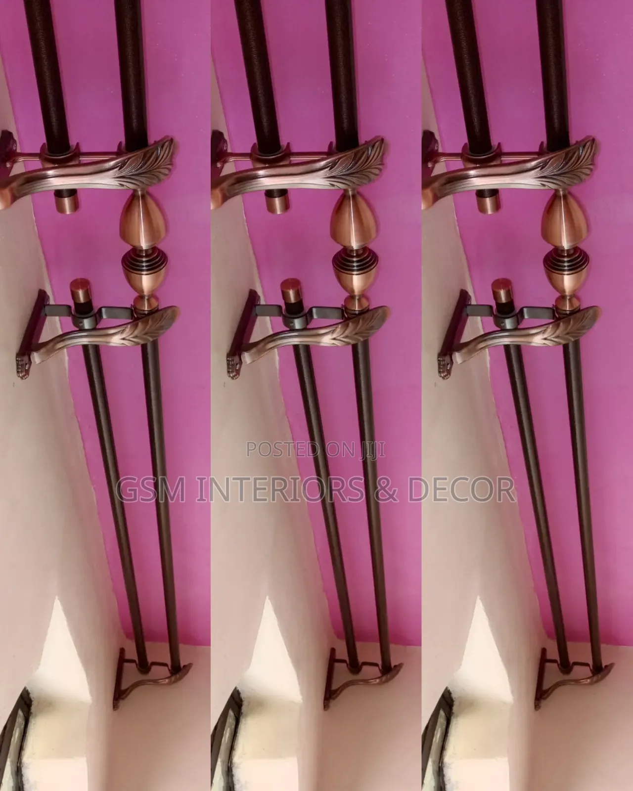 Copper Themed Curtain Rods, Locally Fabricated/Ultra Heated