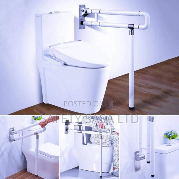 Bathroom Safety Handle Hand Rail Support Grab Bar Flip Up With Stand - main view