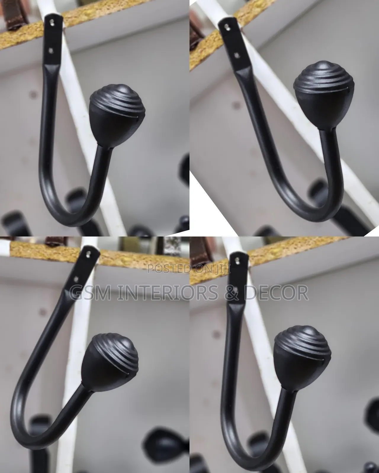 Black Curtain Holders for Wall Mounting
