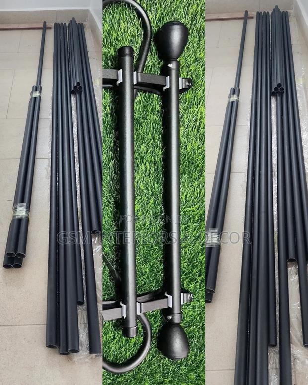Matte Black Jua Kali Curtain Rods Non-Rusty