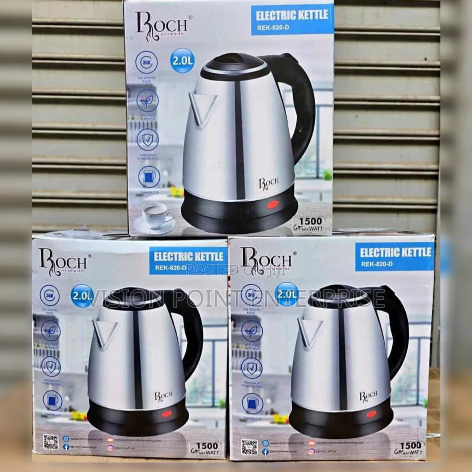 Roch 2ltrs Silver Kettle
