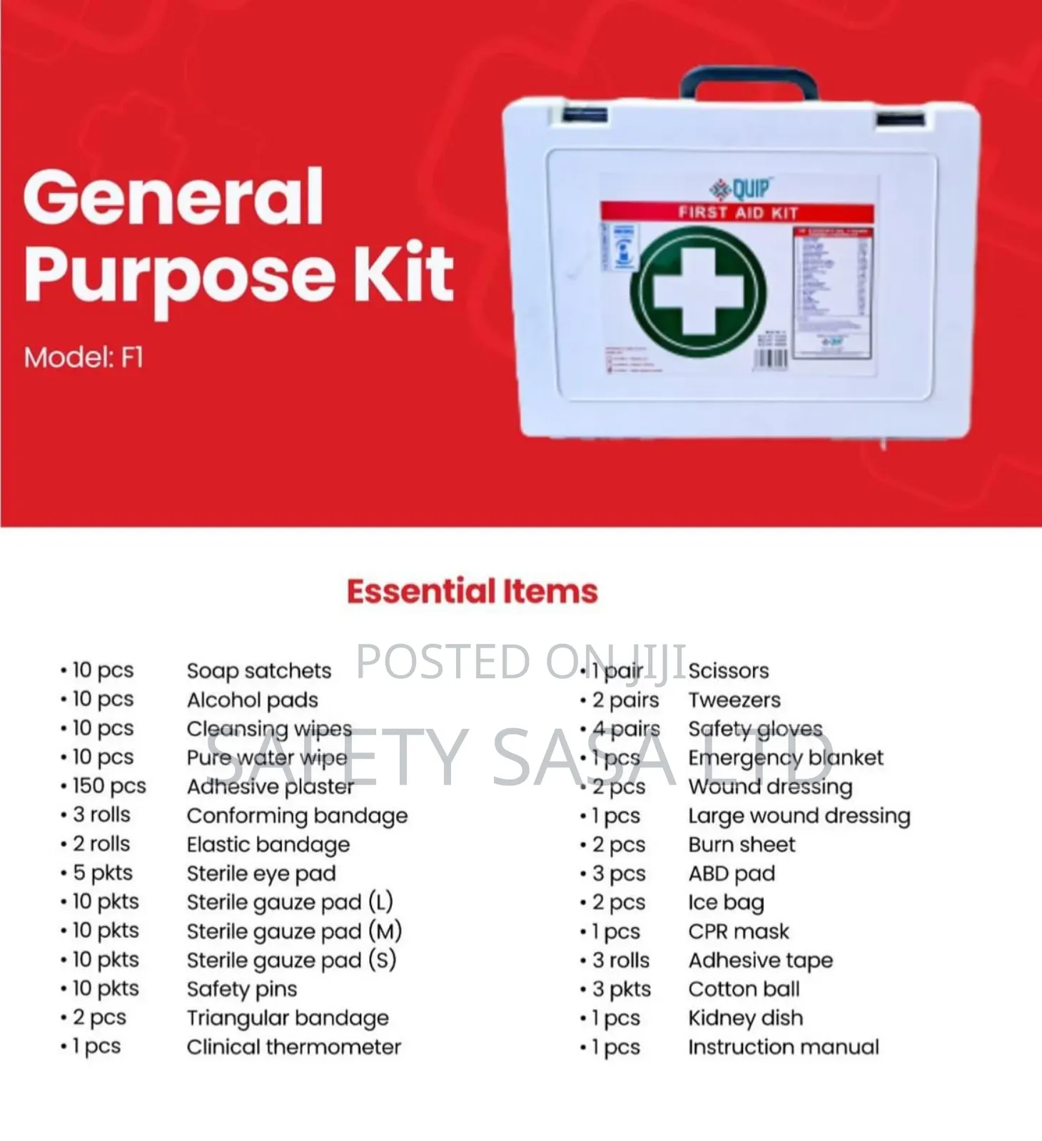 General Purpose First Aid Kit With 28 Essential Items for 30 Persons