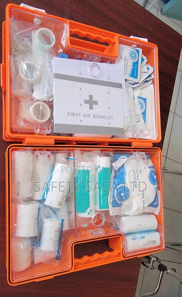 Large Red First Aid Kit For 50 Persons With 30 Essential Items - main view