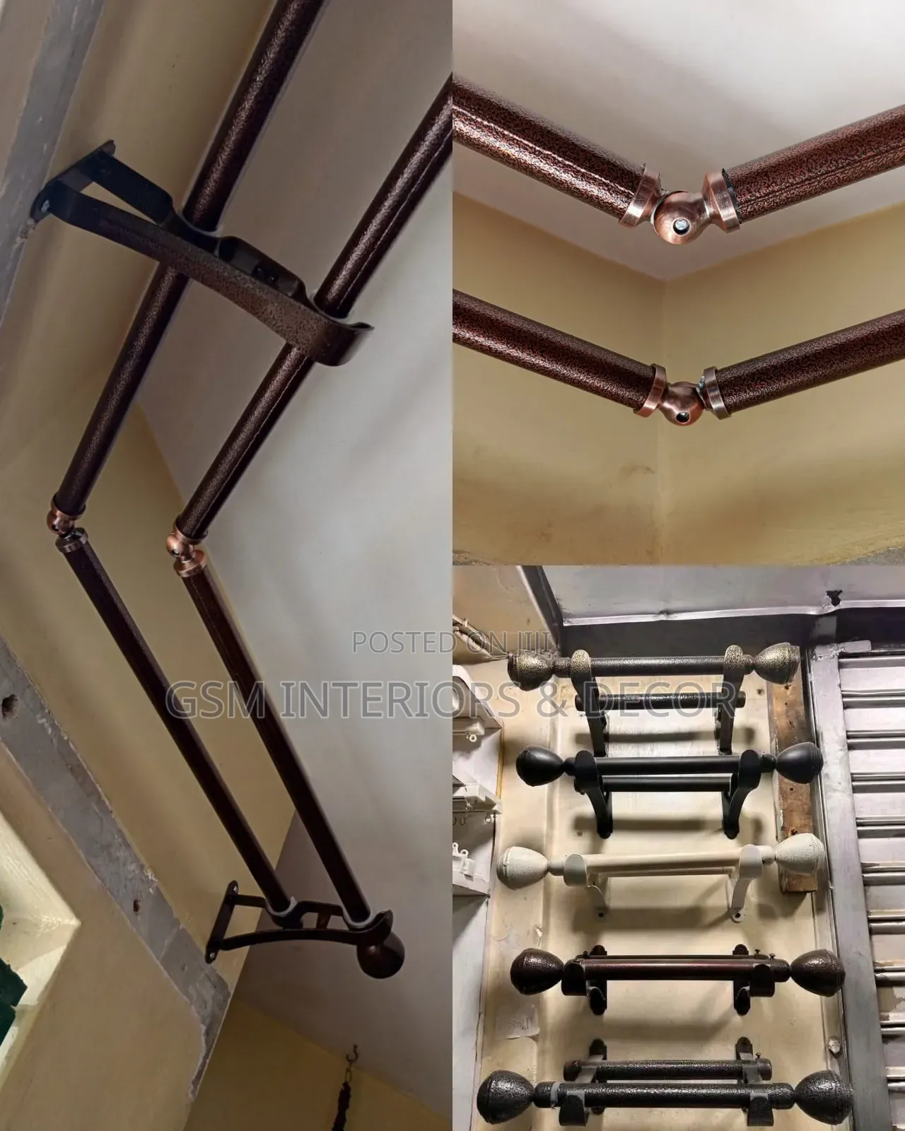 Jua Kali Double Rods for Curved Window Spaces