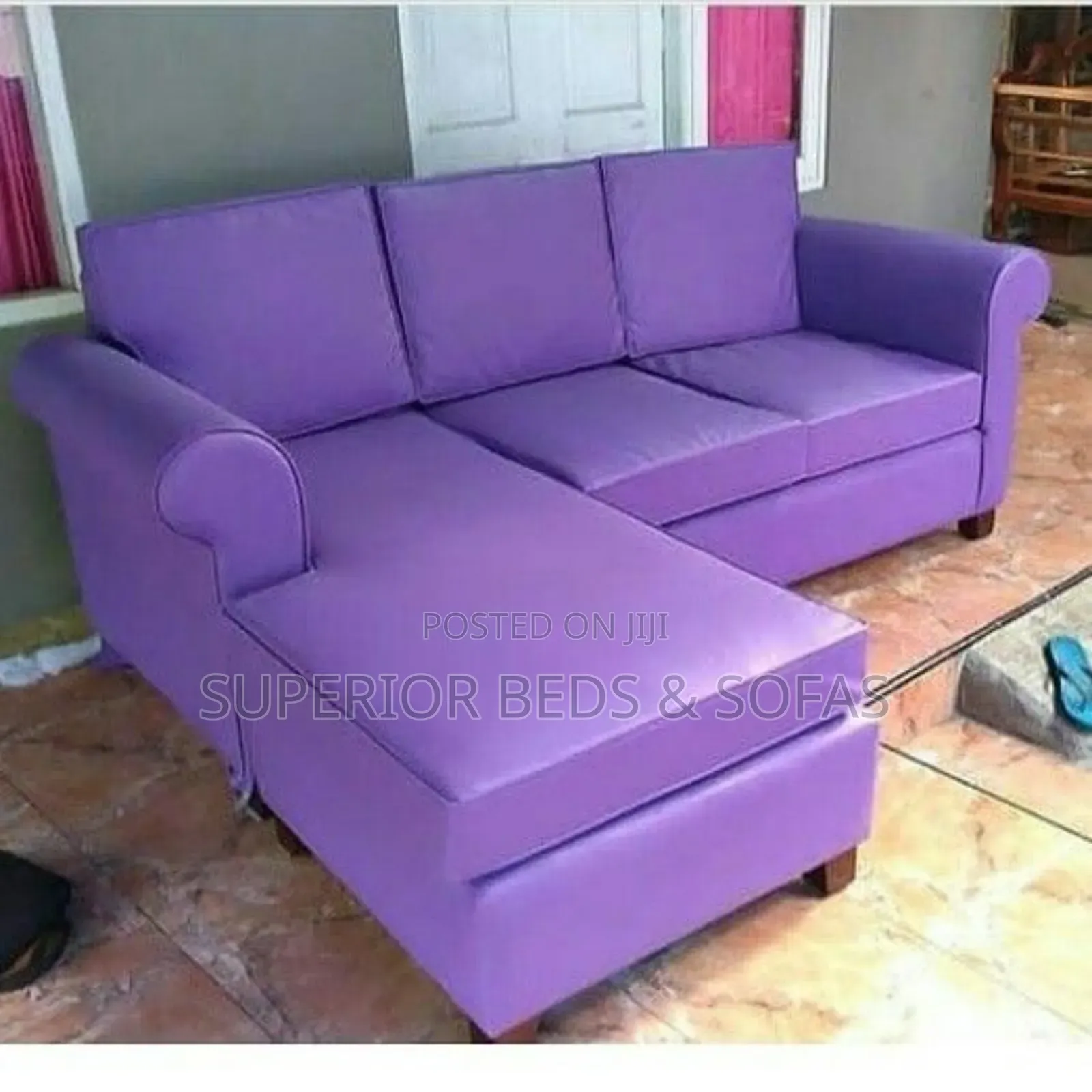 Quality Purple L Sofa