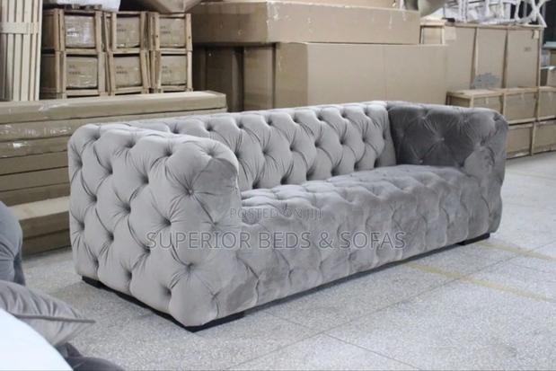 Grey Chesterfield Three Seater Sofa