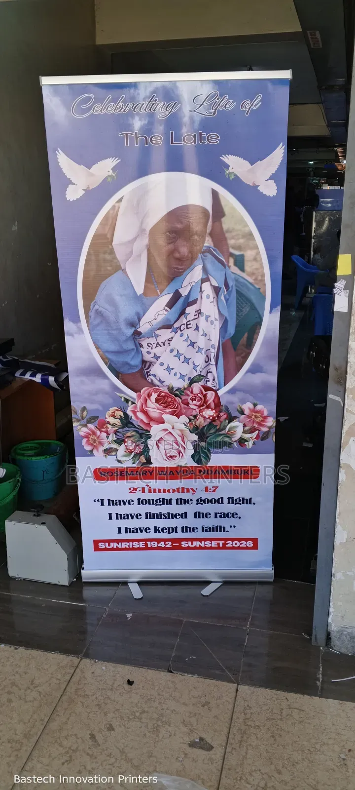 Personalized Funeral Roll-Up Banner