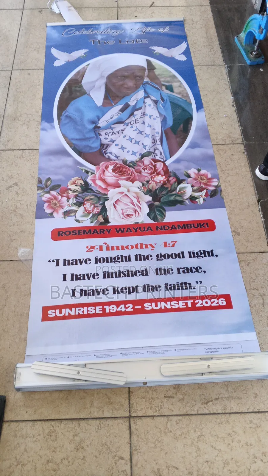 Personalized Funeral Roll-Up Banner