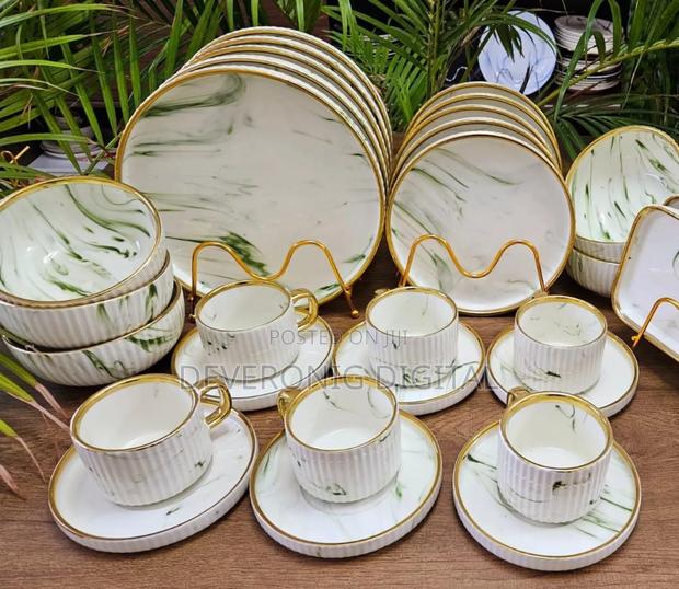 30 Pc Dinner Set Marble Green - main view