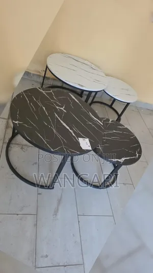 Real Marble Nesting Table Black