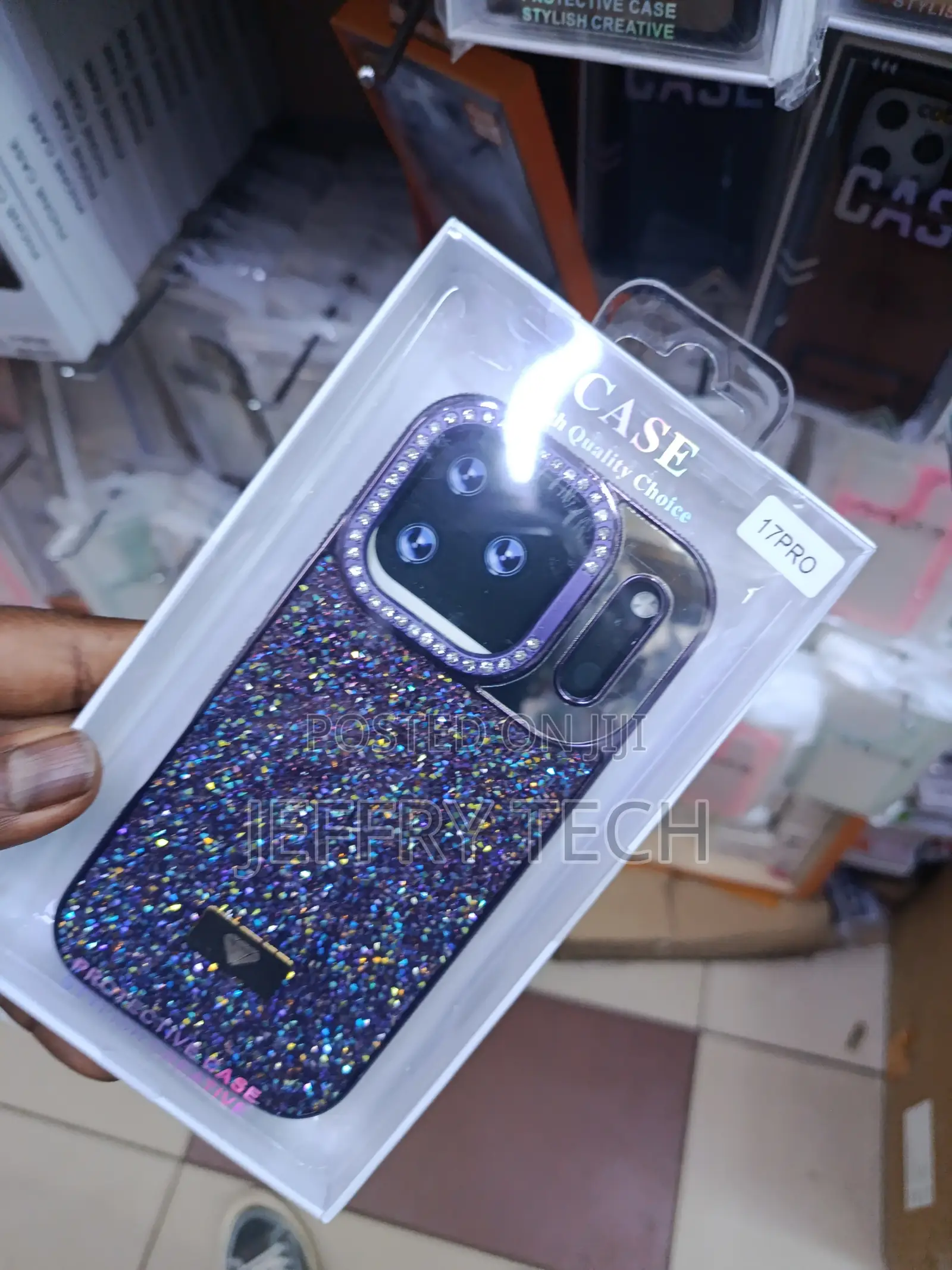 iPhone 17 Pro, Featuring a Glittery Design, Rhinestone Embellishment