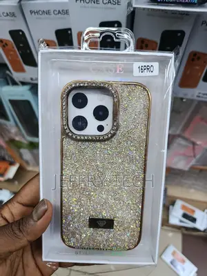 Phone Case Designed With Glitter Rhinestones to Fit an iPhone 16 Pro