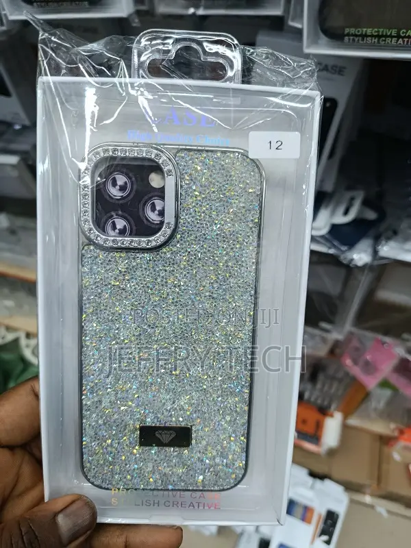 Stylish, Sparkly Rhinestone-Encrusted Phone Case for an iPhone 12