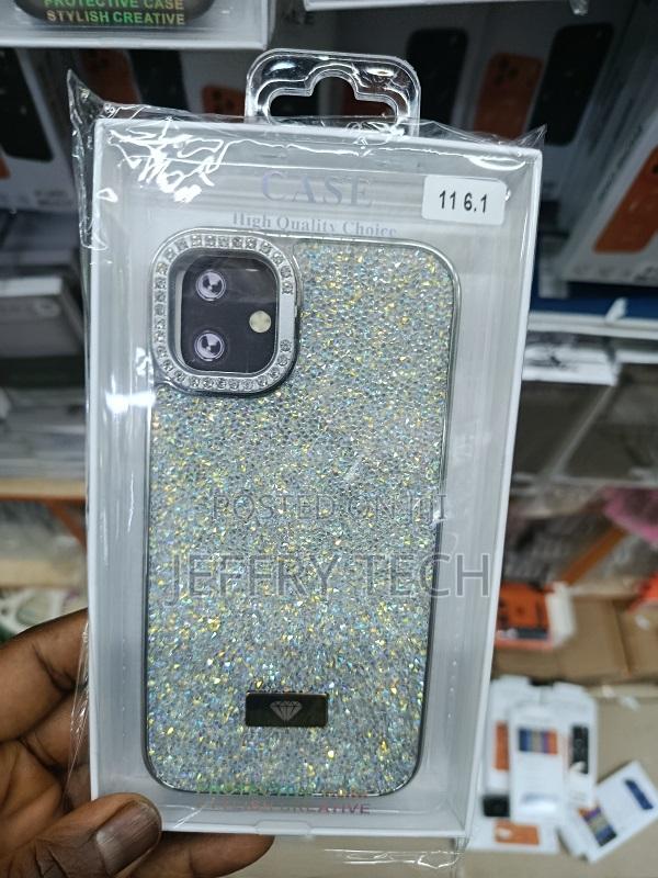Sparkly, Crystal-Covered Protective Case for an iPhone 11. - main view