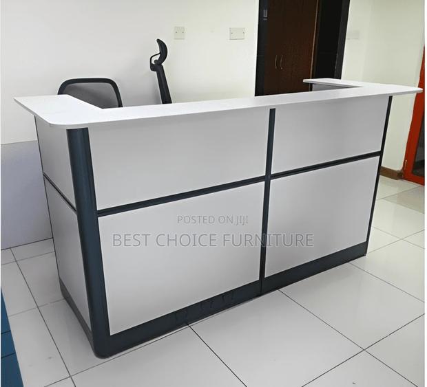 Office Reception Desk: White Long Reception Office Desk for Cooperate - thumbnail 5