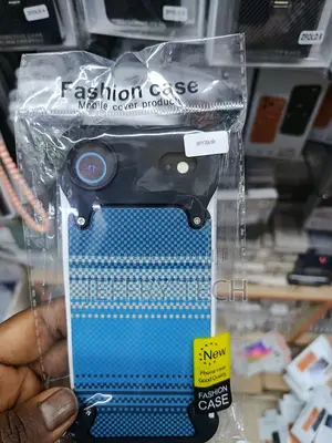 Fashion Phone Case Labeled for the P17air Model, a Blue and Camera