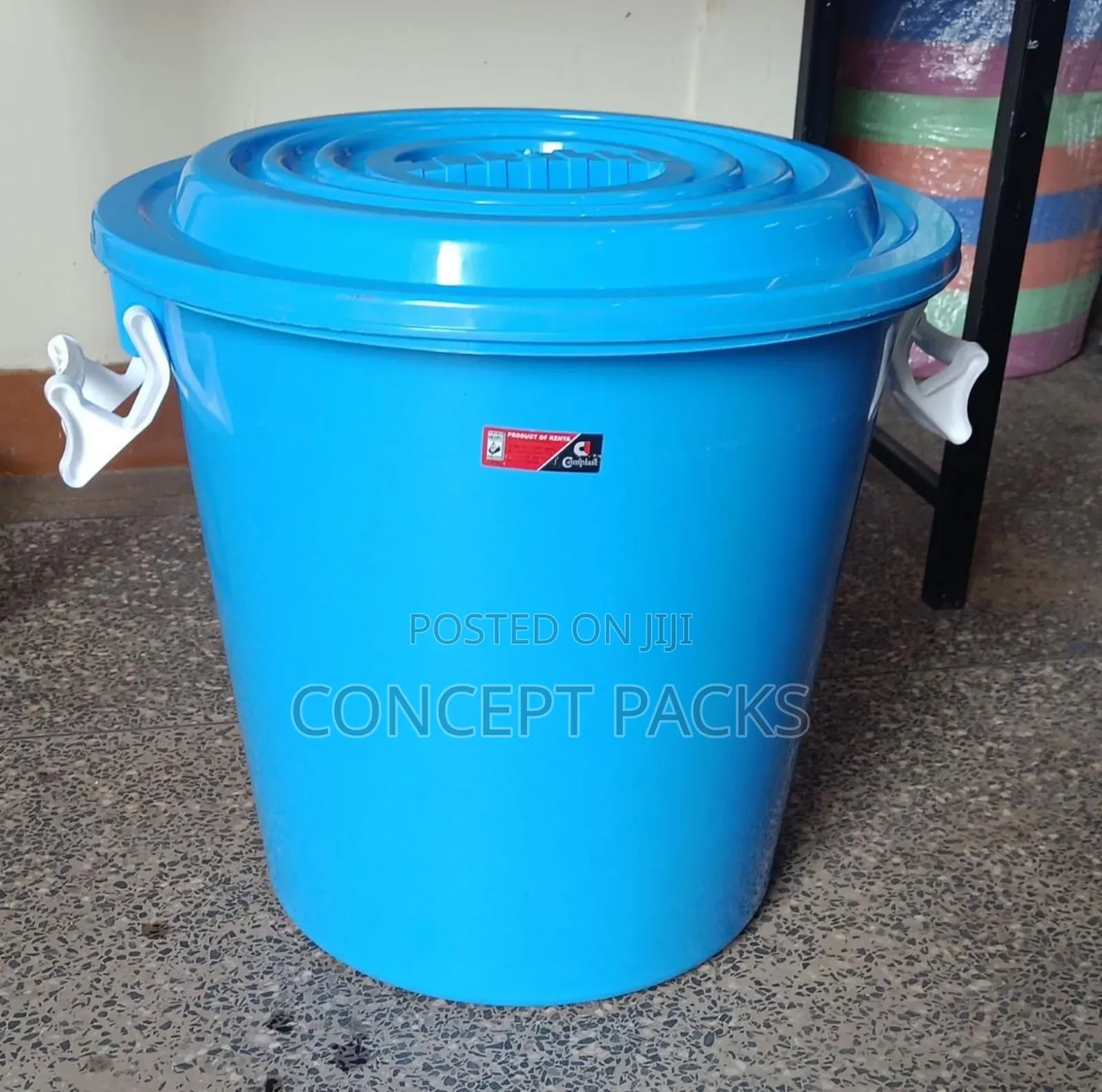 100l Blue Complast Bin- With Strong Side Clips.