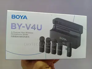 The Boya by-V4u 4-Channel Mini Wireless Microphone System.