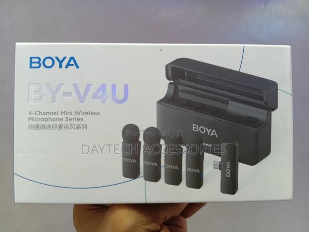Boya by-V4u 4-Person Wireless Microphone System With Usb-C Connector.