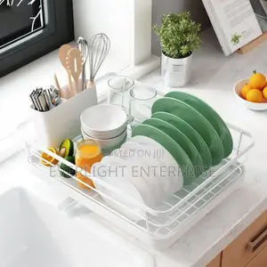 All in 1 Single Layer Over the Sink Kitchen Rack Dish Drainer