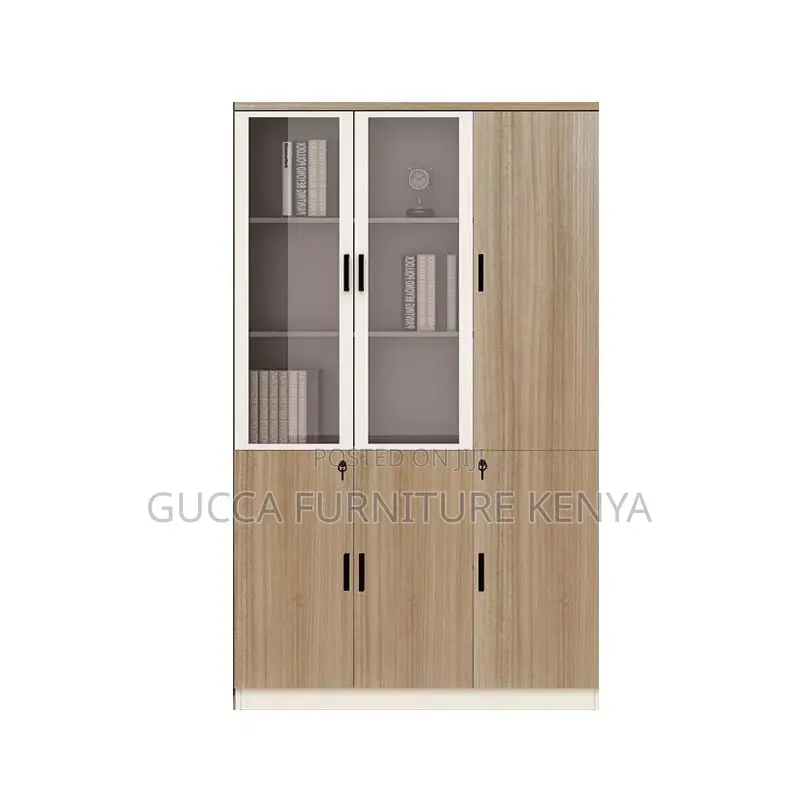 Brown 3-door's Wooden Office Filling Cabinet