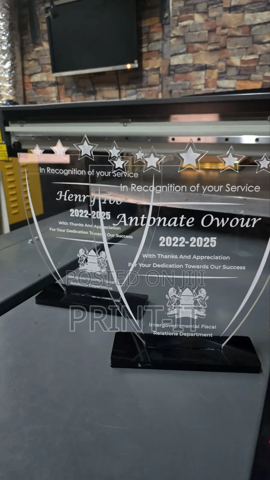 Cooprate Acrylic Award Printing