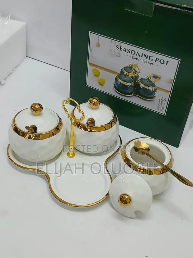 3 In1 Sugar Canisters With Triangle Shape Stand - thumbnail 2