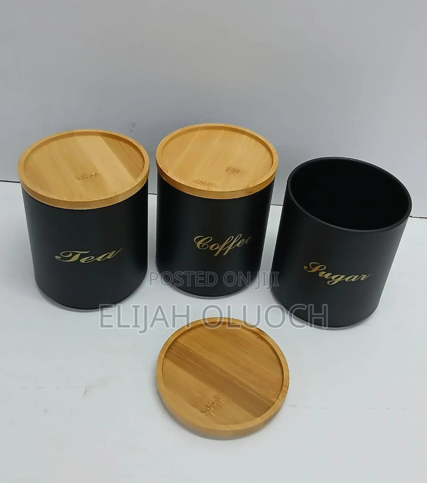 Tea, Coffee, Sugar Canister Alloy Set